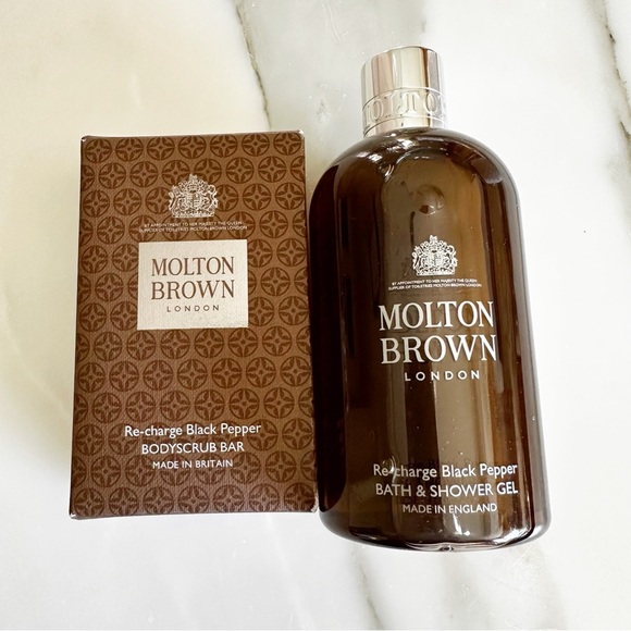 Molton Brown London Recharge Black Pepper Body Scrub Bar Bath Shower Gel England - Picture 1 of 10